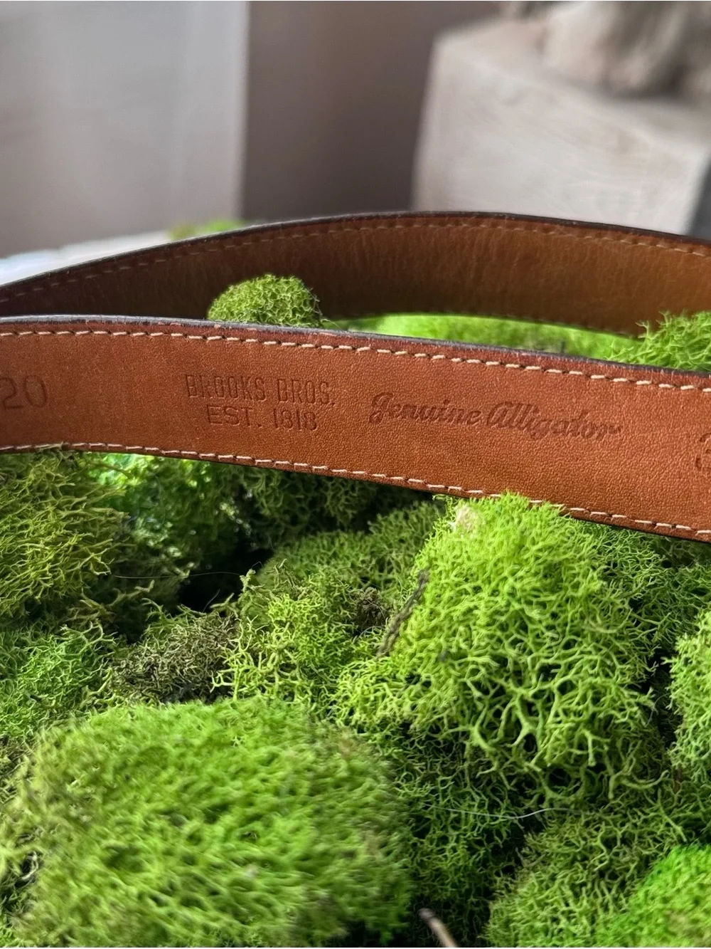 Vintage Genuine Alligator Belt Brooks Brothers Made USA Size 38